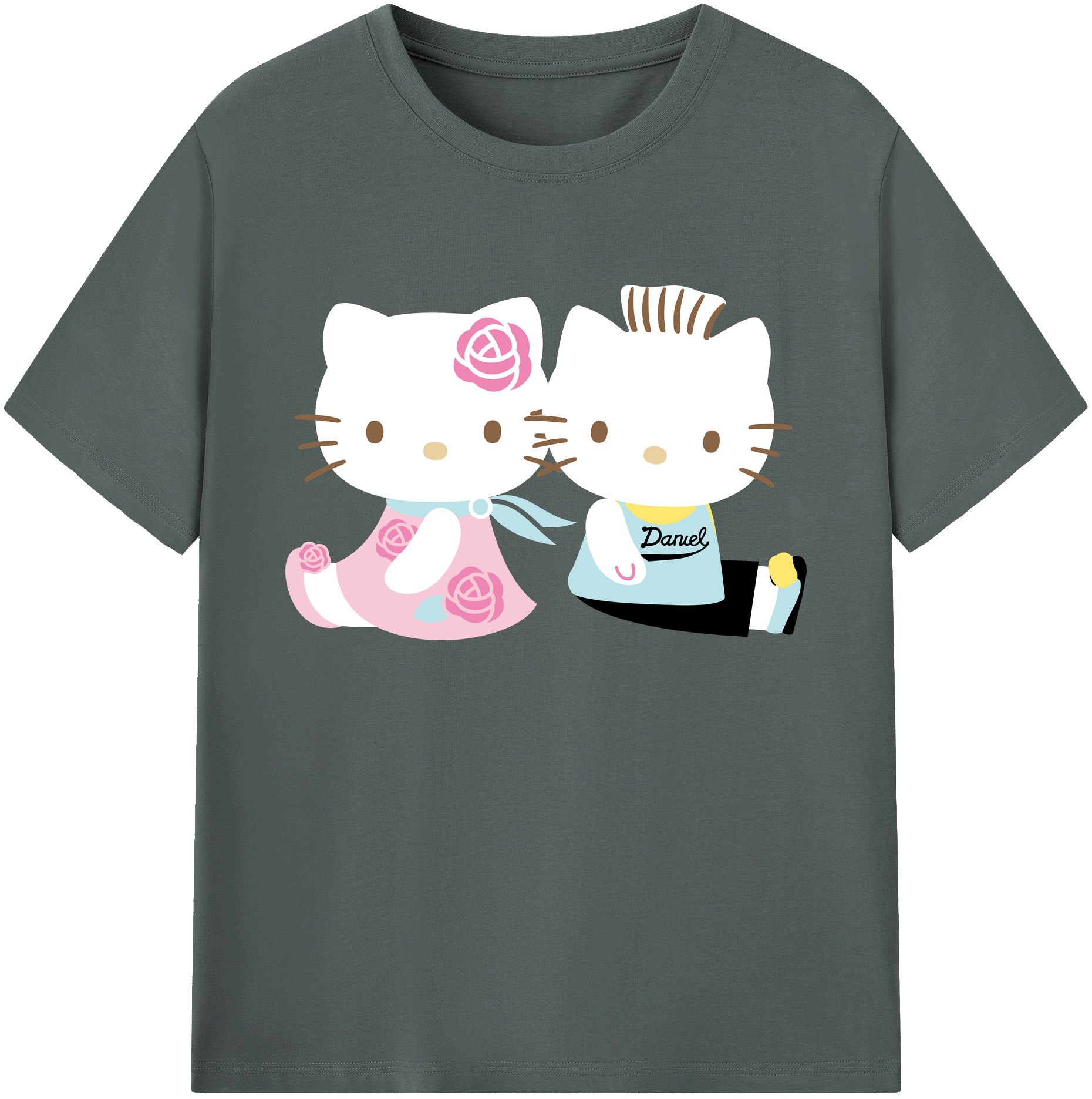 （画像用） Hello Kitty ハローキティ 綿100％ メンズ半袖Tシャツ｜肌触りやわらか＆通気性